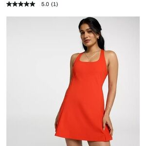 CALIA Pleated Exercise Dress in Fresh Red